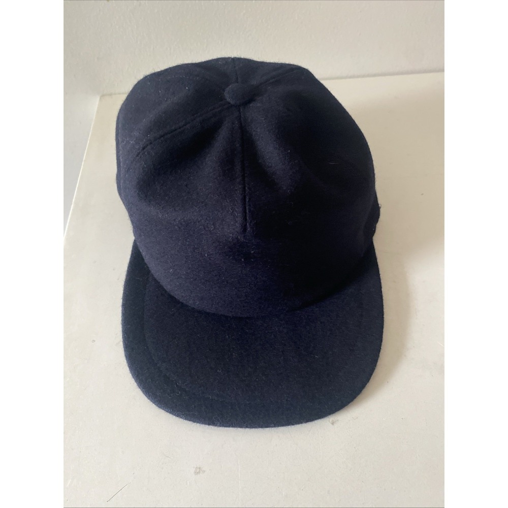 Vintage LL Bean Wool Hat Cap 6 Panel Navy Blue Sz L Made in Italy